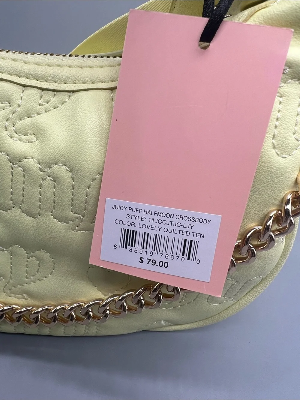 Juicy couture juicy puff halfmoon crossbody purse